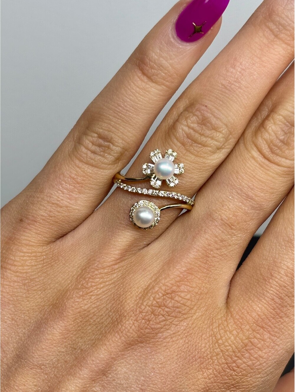 14k Yellow Gold Pearl Ring Antique